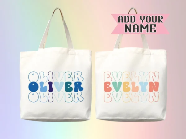 Personalized Name Tote Bag, Custom Name Tote Bag, Custom Tote Shopper Womens Bag - Image 6