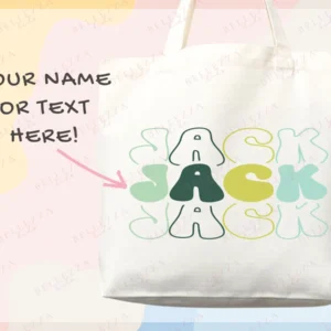 Personalized Name Tote Bag, Custom Name Tote Bag, Custom Tote Shopper Womens Bag