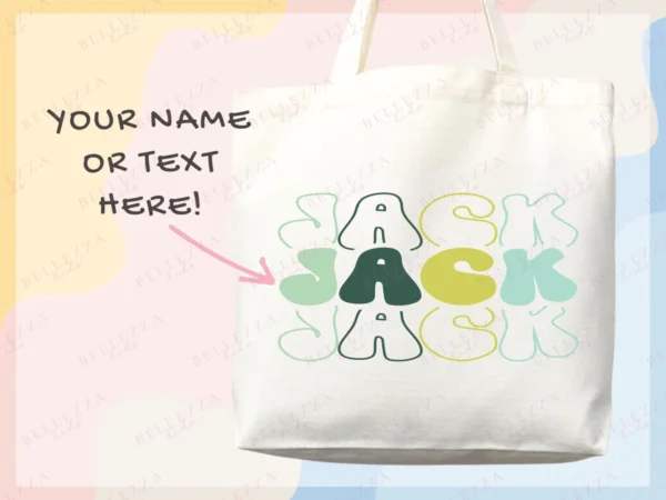 Personalized Name Tote Bag, Custom Name Tote Bag, Custom Tote Shopper Womens Bag