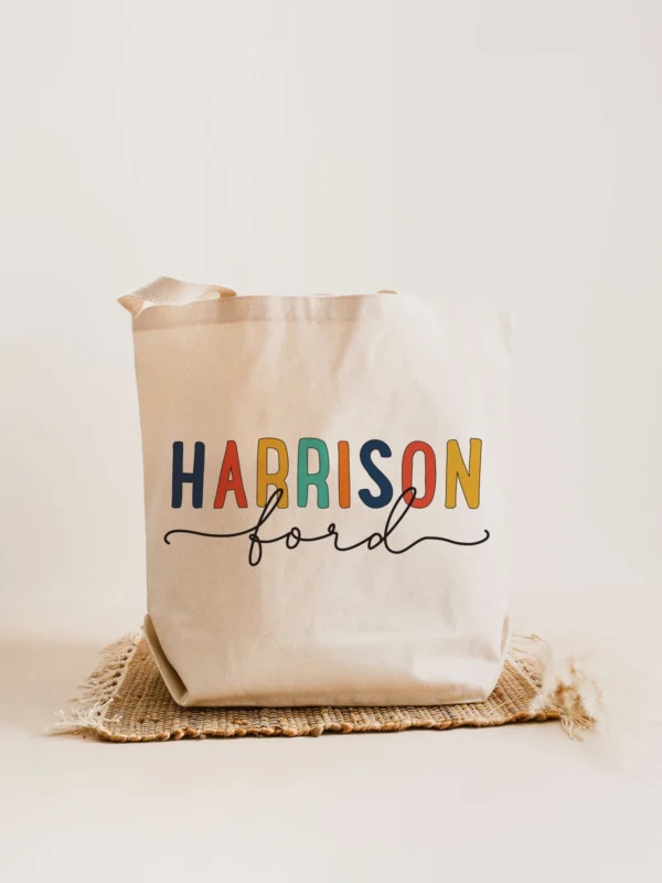 Library Canvas Tote Bag, Preschooler Book Bag Birthday Gift, Teacher School bag Appreciation Gift