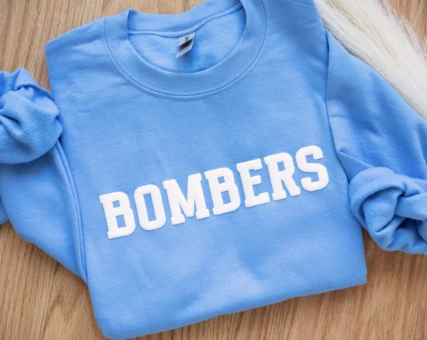 Custom Team Name Sweatshirt, Mascot Sweatshirt, Puff Print, Embossed Print