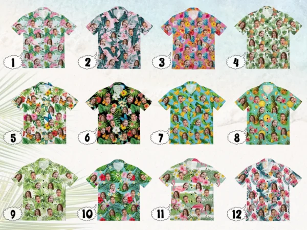 Custom Hawaiian Shirt with Face, Personalized Hawaiian Shirt Face,Photo, Customized Button Shirt - Image 3