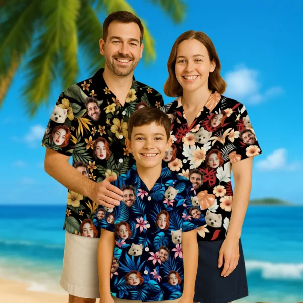 Custom Hawaiian Shirt With Face, Personalized Aloha Hawaiian Shirt, Customize Face for Pet Men Women - Image 3