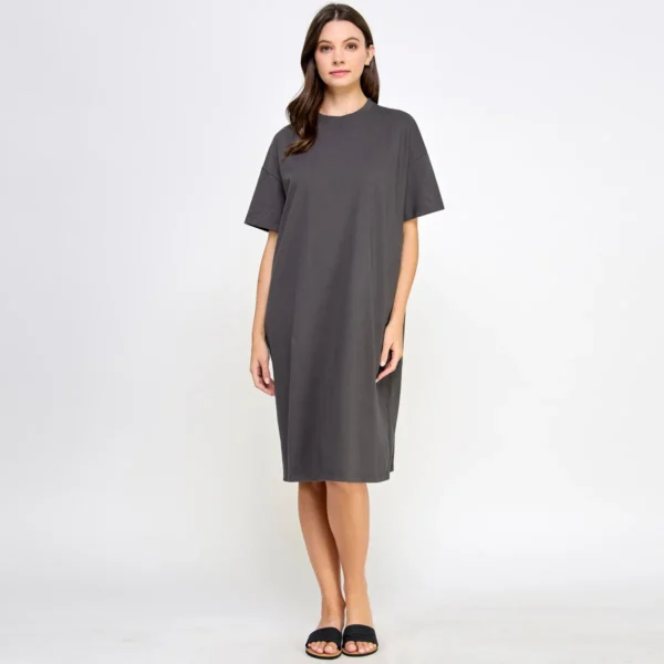 USA Made Oversized Garment Dyed Heavy Premium Cotton T Shirt Dress - Image 3