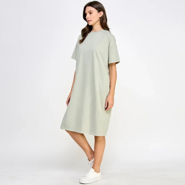 USA Made Oversized Garment Dyed Heavy Premium Cotton T Shirt Dress - Image 8