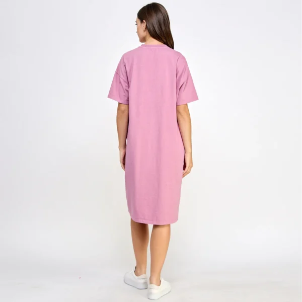 USA Made Oversized Garment Dyed Heavy Premium Cotton T Shirt Dress - Image 5