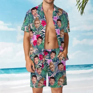 Custom Face Hawaiian Shirt, Personalized Photo Long dress, Photo Men Shirt