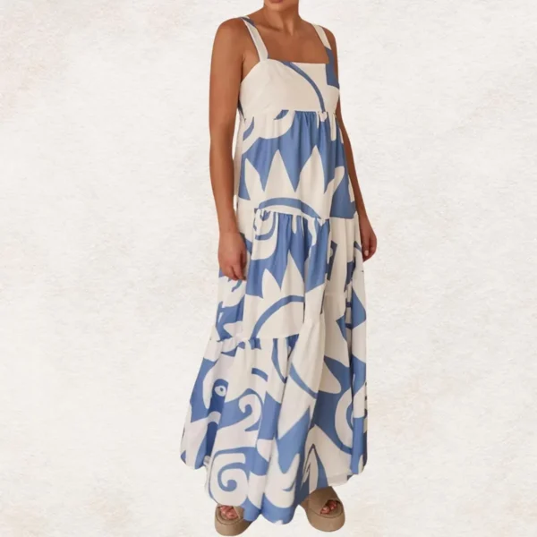 Maxi Dress Boho Dress Summer Dress Casual Printed Dress Bohemian Sundress - Image 3
