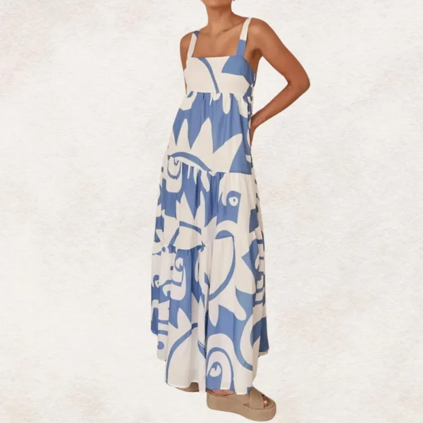 Maxi Dress Boho Dress Summer Dress Casual Printed Dress Bohemian Sundress - Image 4
