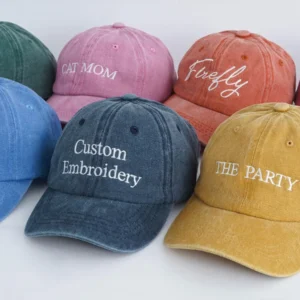 Personalized Text Hat, Custom Logo Embroidered Hat, Retro Baseball Hat