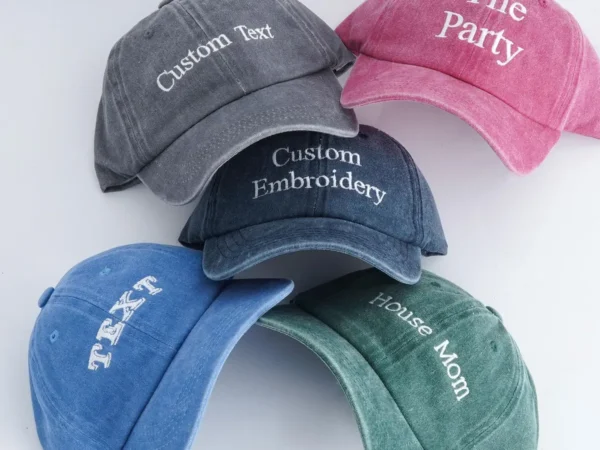 Personalized Text Hat, Custom Logo Embroidered Hat, Retro Baseball Hat - Image 2