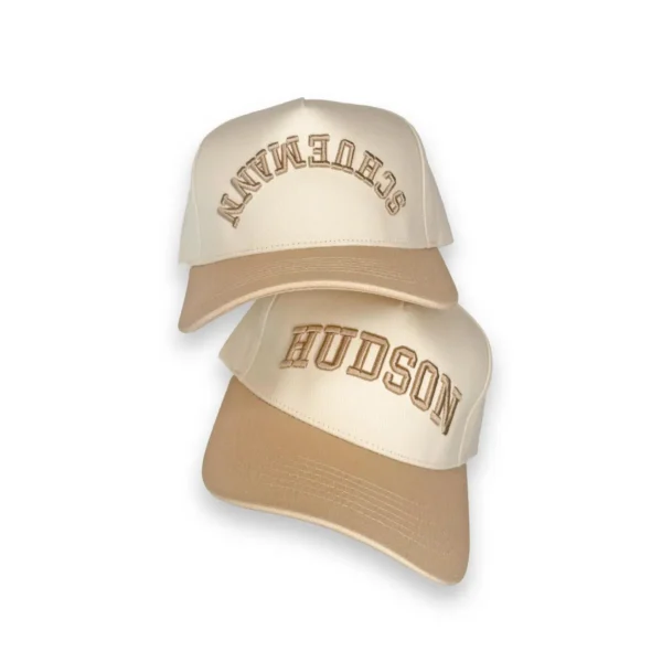 Custom upside down two, tone cream camouflage snapback cap Custom Two Tone Hat Embroidered - Image 7