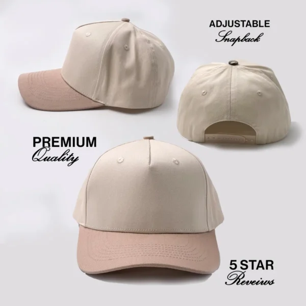 Custom upside down two, tone cream camouflage snapback cap Custom Two Tone Hat Embroidered - Image 5