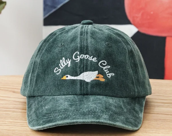 Custom Dad Cap, Embroidered Goose Cap, Vintage Humorous Hat, Personalized Adjustable Women Hats