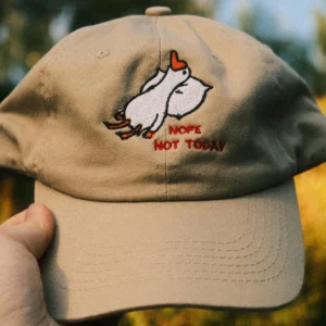 Nope Not Today Goose Baseball Cap, Embroidered Hat, Baseball Cap, Silly Goose Dad Hat