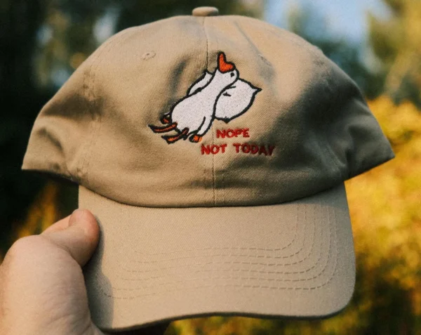 Nope Not Today Goose Baseball Cap, Embroidered Hat, Baseball Cap, Silly Goose Dad Hat