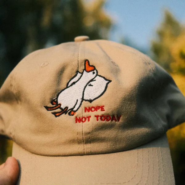 Nope Not Today Goose Baseball Cap, Embroidered Hat, Baseball Cap, Silly Goose Dad Hat - Image 2